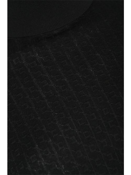 Maglia in lana jacquard con logo Nero Elisabetta Franchi | MK23S56E2110